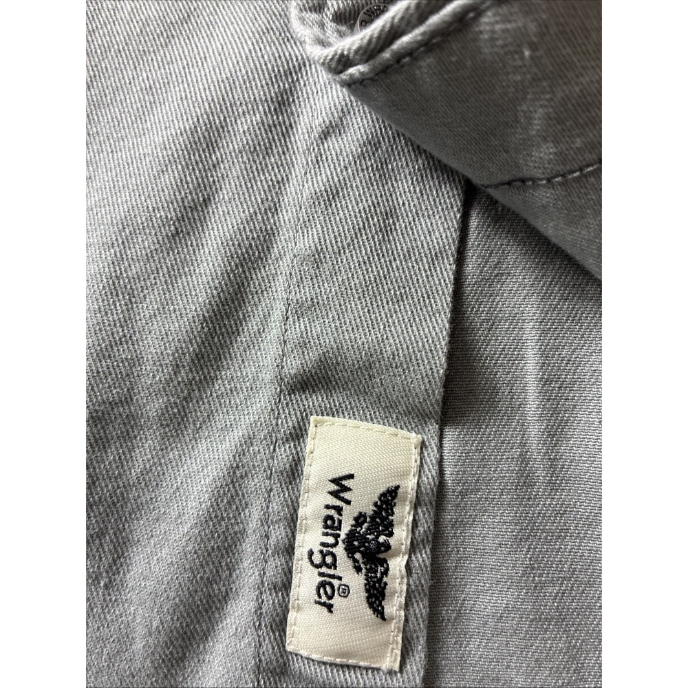 Wrangler Men's Comfort Flex Shirt Twill Long Sleeve Button Up 2XL Gray - Picture 2 of 15